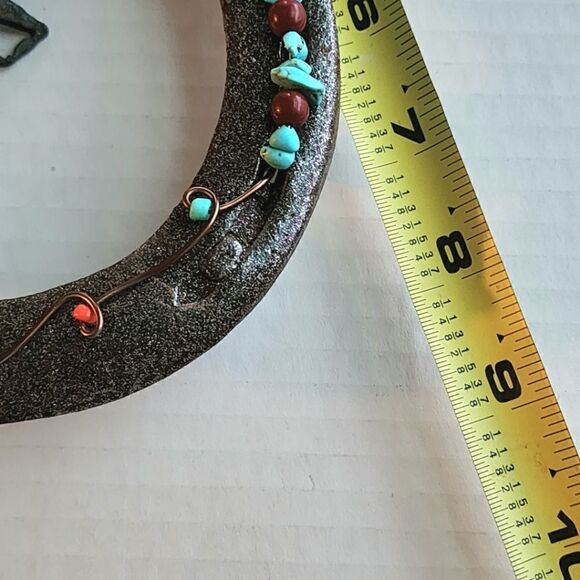 Handmade horseshoe turquoise hanging horse - Picture 7 of 8